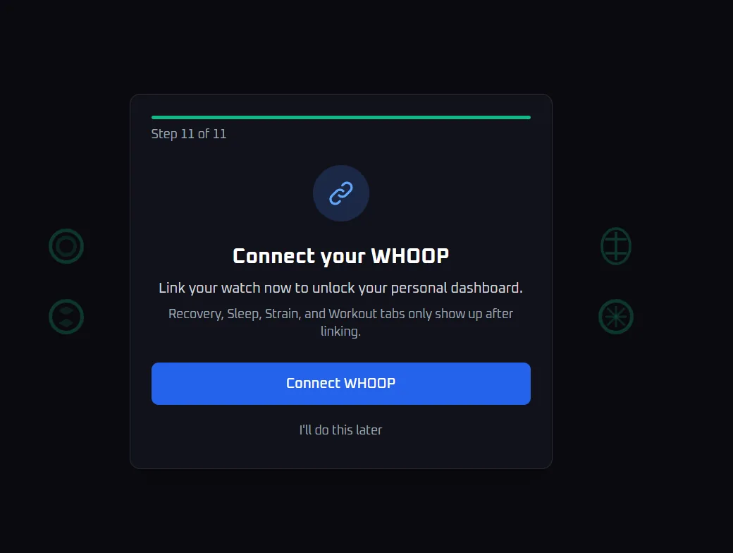 Connect your watch onboarding screen, step 11 of 11